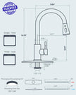 FORIOUS Black Kitchen Faucets with Pull Down Sprayer, Kitchen Sink Faucet with Pull Out Sprayer, Fingerprint Resistant, Single Hole Deck Mount, Single Handle Copper Kitchen Faucet, Matte Black 🍁 All In One Marketplace Canada