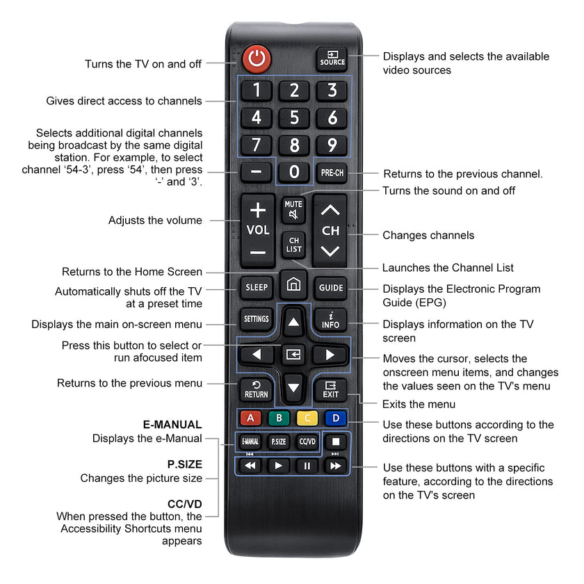 (Pack of 2) Universal Remote for Samsung TV Remote, Replacement for All Samsung Smart TV LED QLED UHD LCD HDTV Frame Curved 4K 8K 3D Series TV 🍁 All In One Marketplace Canada