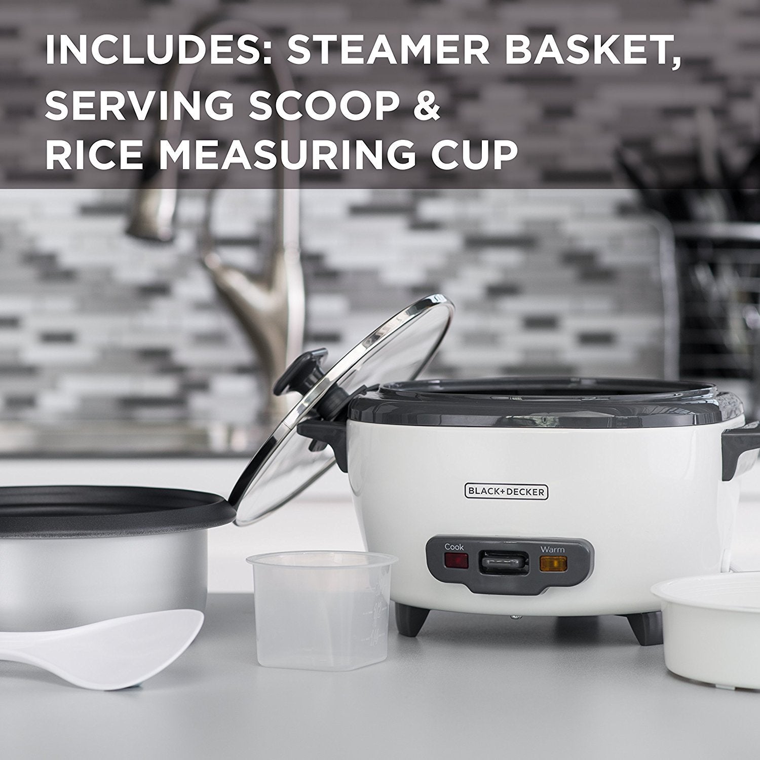 BLACK+DECKER 2-in-1 Rice Cooker & Food Steamer - 6-Cup Capacity, Automatic Keep Warm, Nonstick Bowl, Steaming Basket - Effortless Cooking 🍁 All In One Marketplace Canada