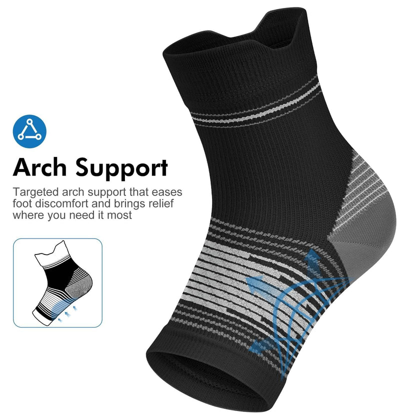 Plantar Fasciitis Sock (6 Pairs) for Men and Women, Ankle Brace Compression Socks with Arch Support for Achilles Tendonitis, Heel Pain, Swelling & Arthritis Relief, Black, Large 🍁 All In One Marketplace Canada