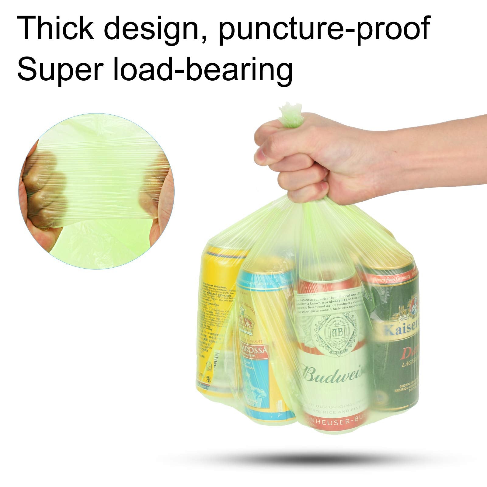 Aievrgad Biodegradable Trash bags 50PCS, 13Gallon/50L large Garbage bags/ For kitchen Bin. Bin Liner/Trash/rubbish Bags, 100% Recycled,Tough, degradable, Compost Bags for Food/household/garden 🍁 All In One Marketplace Canada