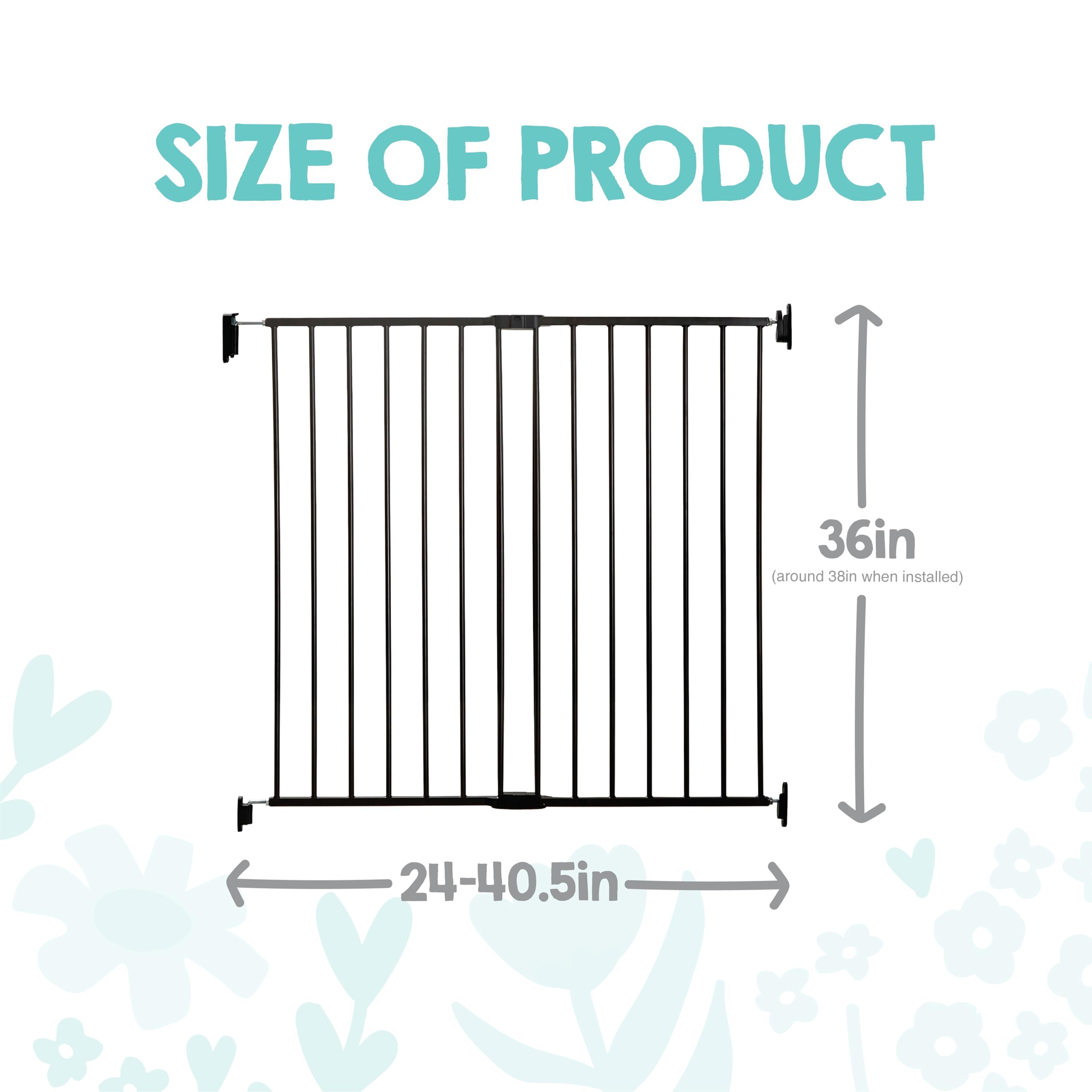 Regalo 2-in-1 Extra Tall Easy Swing Stairway and Hallway Walk Through Baby Gate, Award Winning Brand, 36 Inches Tall, Fits Openings Between 24 to 40.5 Inches,Black 🍁 All In One Marketplace Canada