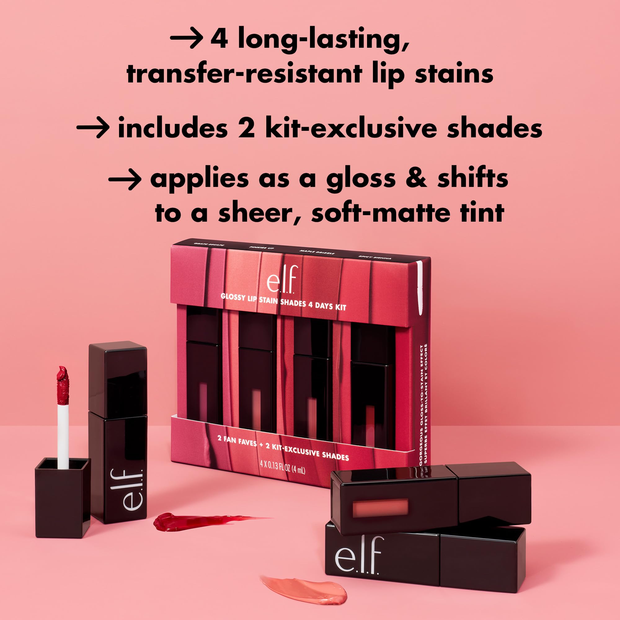 e.l.f. Glossy Lip Stain Shades 4 Days Kit 🍁 All In One Marketplace Canada
