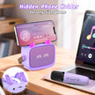 Mini Karaoke Machine Toys Gifts, Kids Portable Bluetooth Speaker with 2 Wireless Microphone and LED, Christmas Birthday Gift Idea for Girls Boys 3-12 + Year Old, Noisemaker Toys for Party (Purple) 🍁 All In One Marketplace Canada