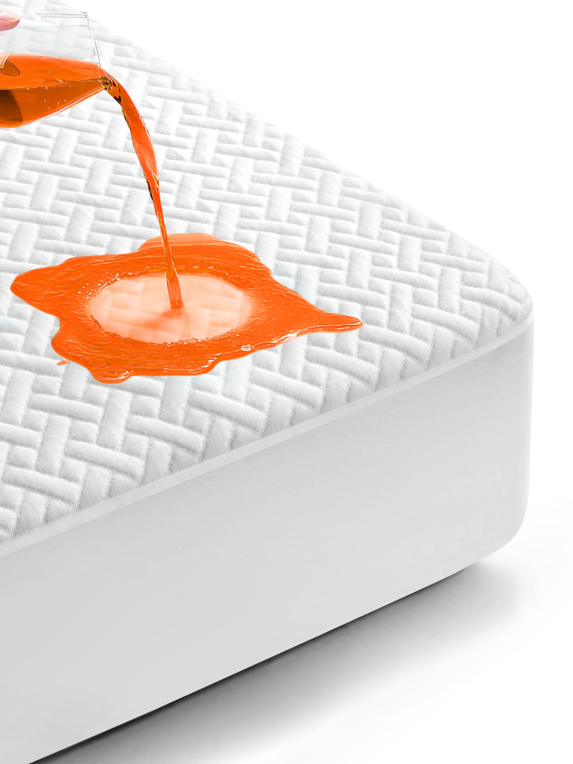 100% Waterproof Mattress Protector Twin Size, Premium Viscose from Bamboo Mattress Pad Ultra Soft Breathable, Noiseless Mattress Cover Fitted 8