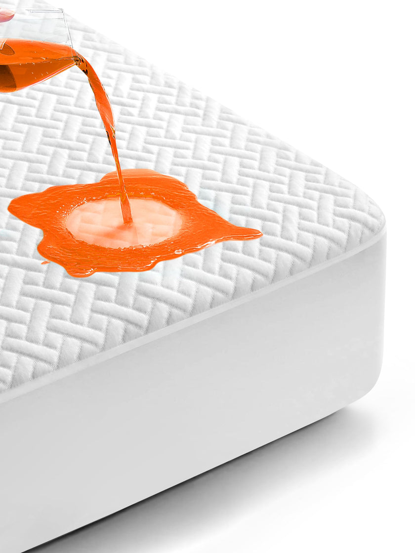 100% Waterproof Mattress Protector Twin Size, Premium Viscose from Bamboo Mattress Pad Ultra Soft Breathable, Noiseless Mattress Cover Fitted 8