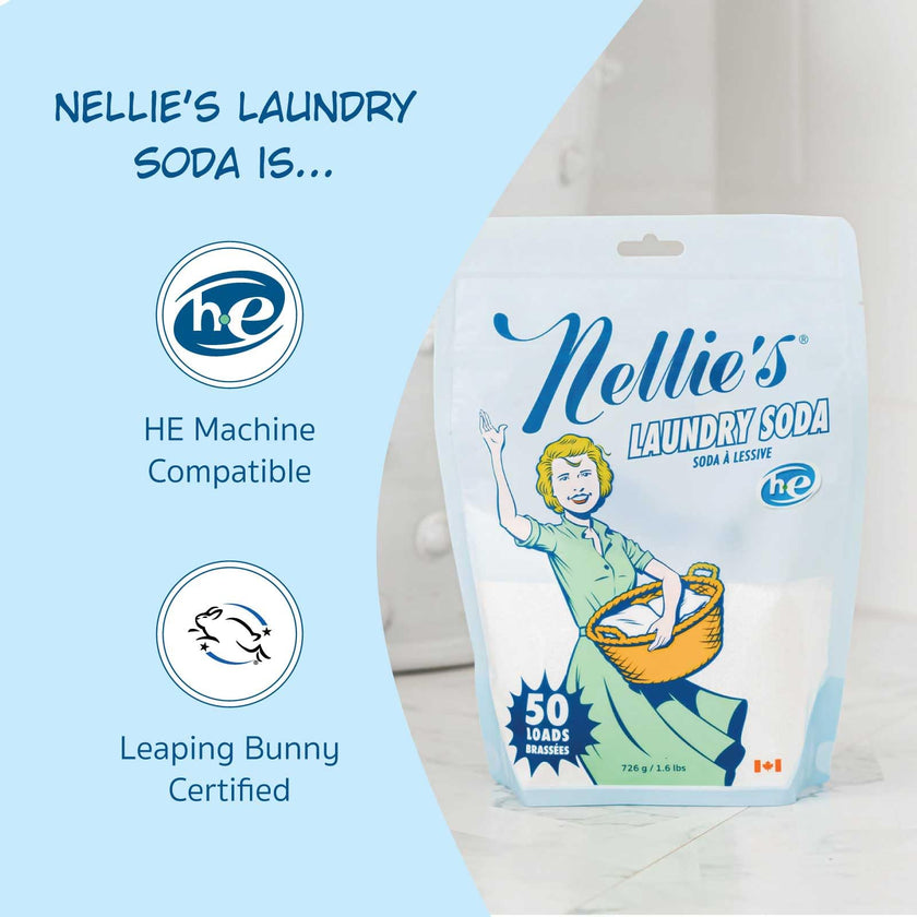 Nellie's Laundry Soda | Fragrance-Free Powder Laundry Detergent | 50 Loads 🍁 All In One Marketplace Canada