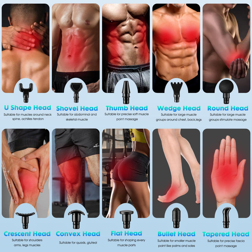TAIJIMA Deep Tissue Massage Gun for Athletes - Handheld Muscle Massager with 10 Attachments, 30 Speed Levels, LCD Touch Screen, 2000mAh Battery, Low Noise, Portable Gift Box (Black) 🍁 All In One Marketplace Canada