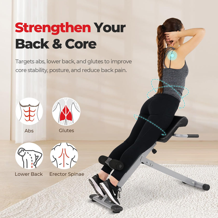 Sunny Health & Fitness Foldable Roman Chair, 45-Degree Hyperextension Bench 🍁 All In One Marketplace Canada