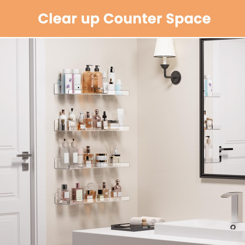 upsimples Clear Acrylic Shelves for Storage, 15