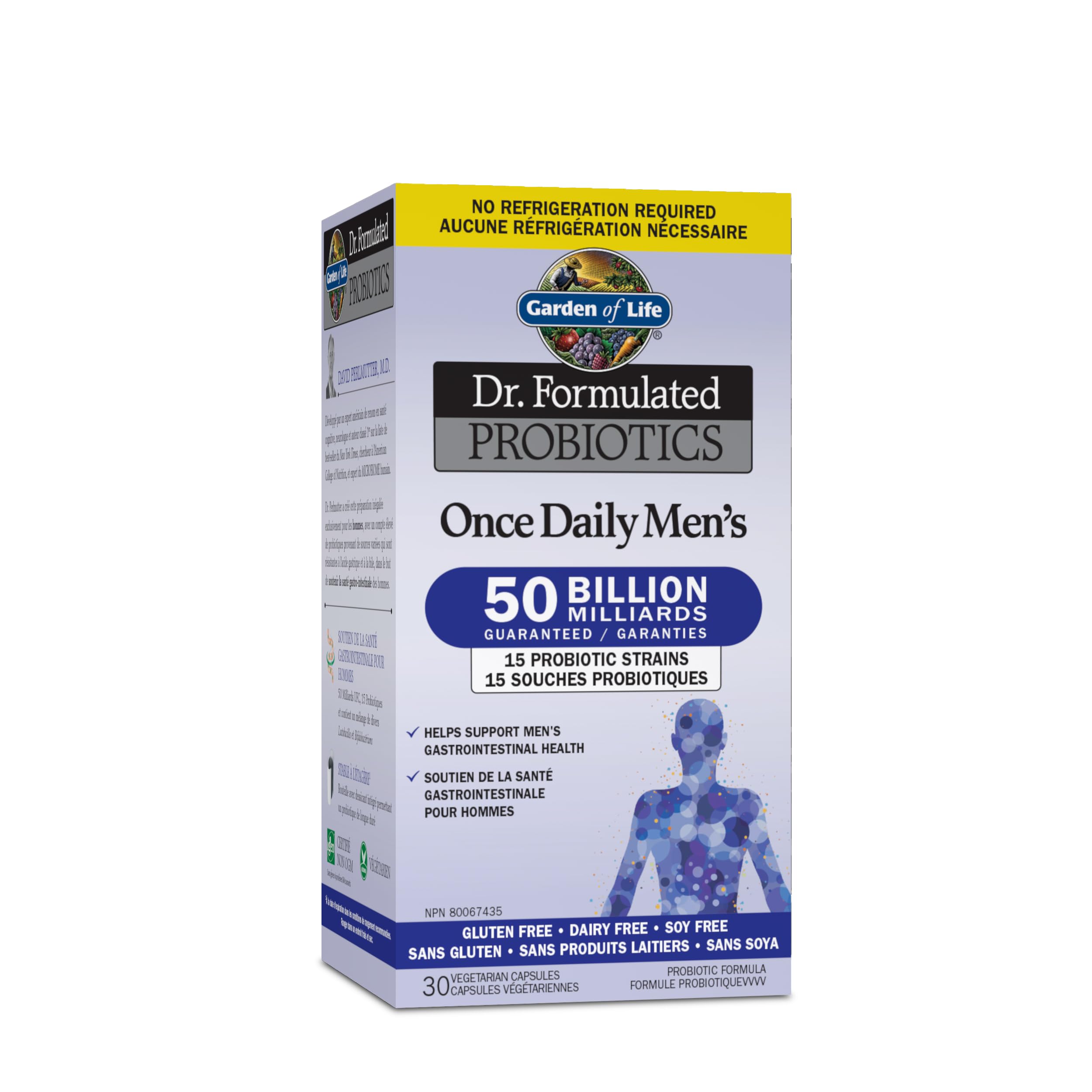 Garden of Life - Dr. Formulated Probiotics Once Daily Men's | Support Men's Gut Health & Digestion | 50 Billion CFU + 15 Probiotic Strains | Shelf Stable | Gluten Free, Dairy Free, Soy Free 🍁 All In One Marketplace Canada