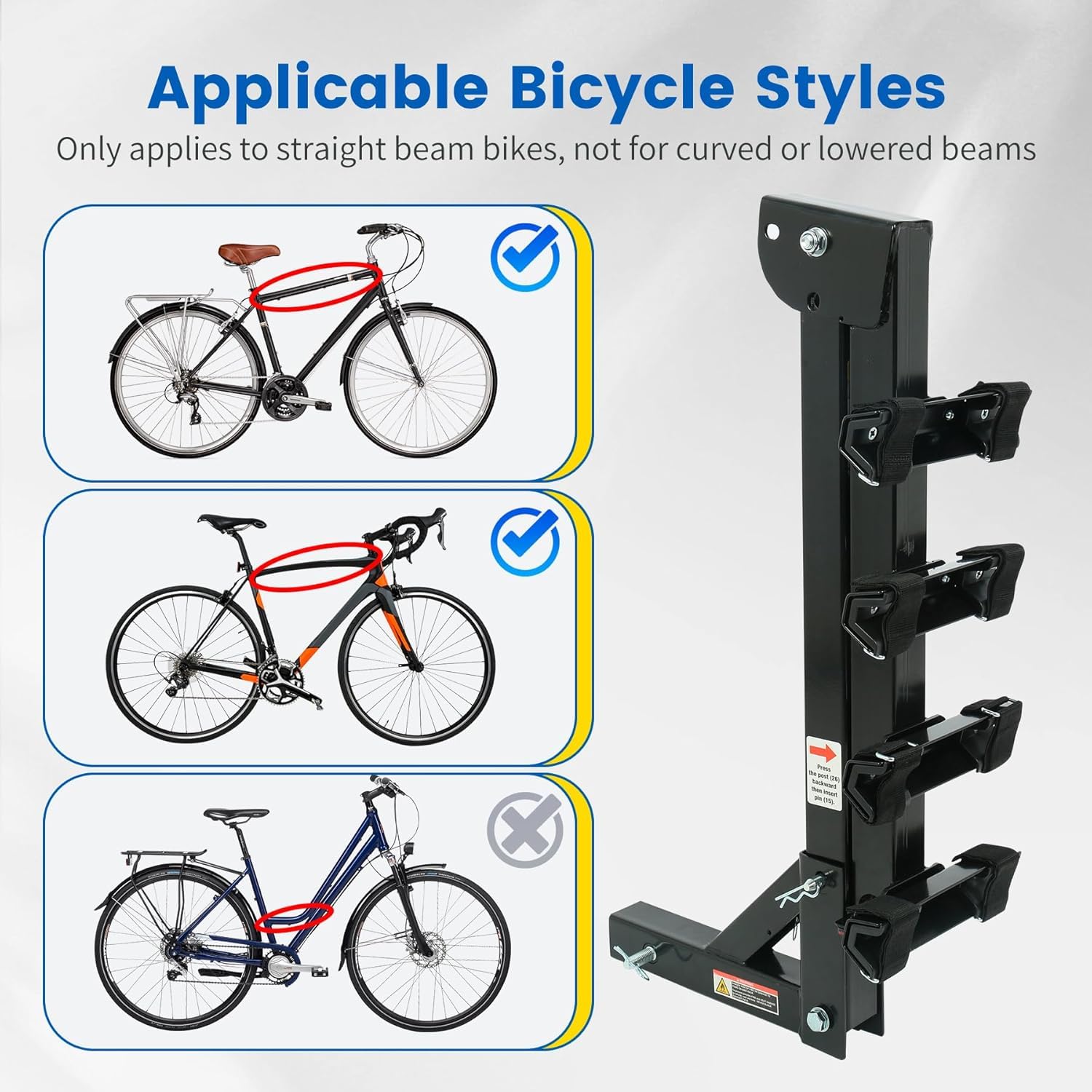 MaxxHaul (70210) 4-Bike Deluxe Hitch Mount Rack , Black 🍁 All In One Marketplace Canada