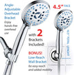 AquaCare High Pressure 8-Mode Handheld Shower Head - Anti-Clog Nozzles, Built-in Power Wash to Clean Tub, Tile & Pets, Extra Long 6 ft. Stainless Steel Hose, Wall & Overhead Brackets 🍁 All In One Marketplace Canada