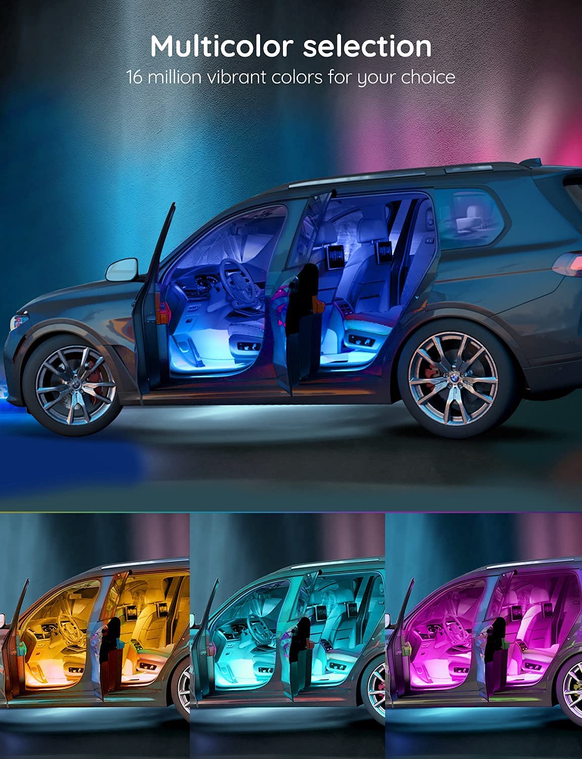 Govee Interior Lights for Car, App Control Smart Car Lights with DIY Mode and Music Mode, Waterproof LED Interior Lights with 2 Lines Design, RGB Under Dash Car LED Lights with Car Charger, DC 12V 🍁 All In One Marketplace Canada