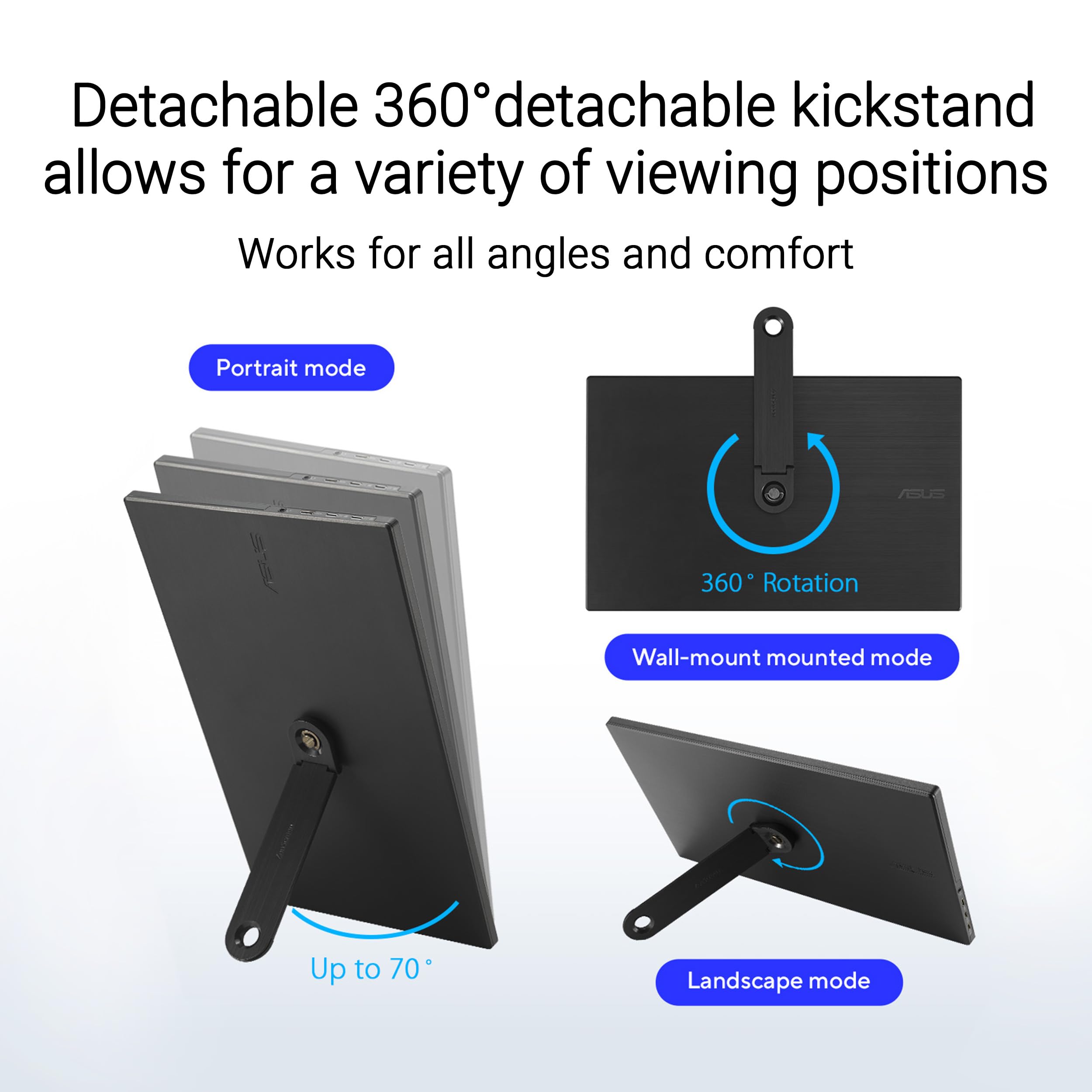 ASUS ZenScreen 15.6” Portable Monitor for Laptop (MB169CK) - Dual USB-C, Mini-HDMI, Plug & Play External Screen for Travel Dual Setup, Full HD, IPS, Anti-Glare Surface, 360° Kickstand, 3yr Warranty 🍁 All In One Marketplace Canada