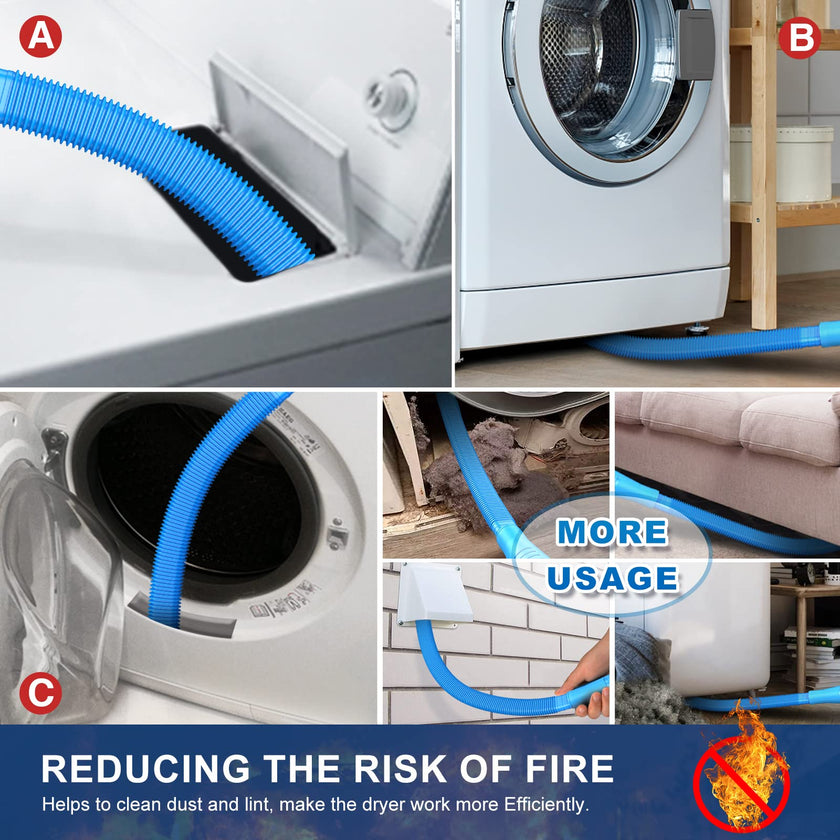 Sealegend 2 Pieces Dryer Vent Cleaning Kit, Flexible Lint Vacuum Hose Attachment and Lint Brush Lint Remover Power Washer, Blue 🍁 All In One Marketplace Canada