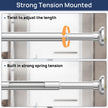 Shower Curtain Rod 30 to 76 Inches, 1 Inch Adjustable Spring Tension Stainless Steel Shower Rod No Drill for Bathroom, Closet, Window, Room Divider, Never Rust, Non Slip, Chrome 🍁 All In One Marketplace Canada