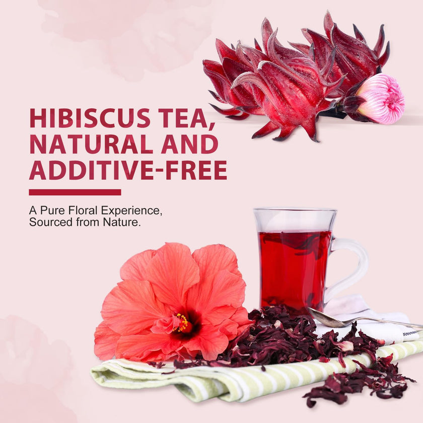 Soeos Organic Hibiscus Tea, 1lb (16oz) Whole Dried Hibiscus Flowers, Caffeine-Free Herbal Tea with Bold Tart Flavor, Perfect for Iced Tea, Hot Infusions & Floral Blends. 🍁 All In One Marketplace Canada