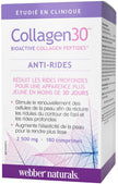 Webber Naturals Collagen30 Anti-Wrinkle, 2500 mg of Bioactive Collagen Peptides Per Serving, 180 Tablets, Helps Reduce Deep Wrinkles, Fine Lines & Stimulates Skin Cells 🍁 All In One Marketplace Canada