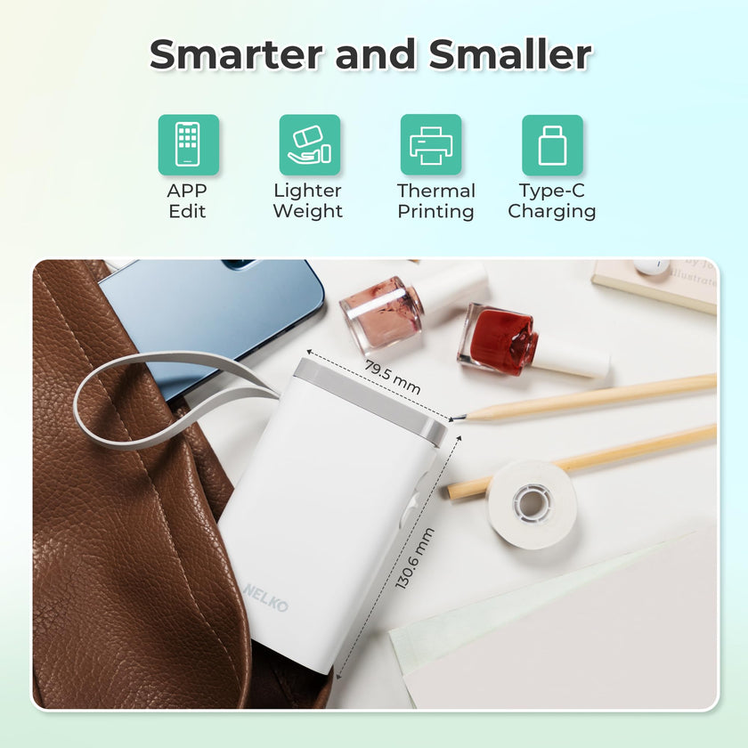 Nelko Label Maker Machine with Tape, P21 Portable Bluetooth Label Printer, Wireless Built-in Cutter Sticker Maker Mini Label Makers with Multiple Templates for School Organizing Office Home, White 🍁 All In One Marketplace Canada