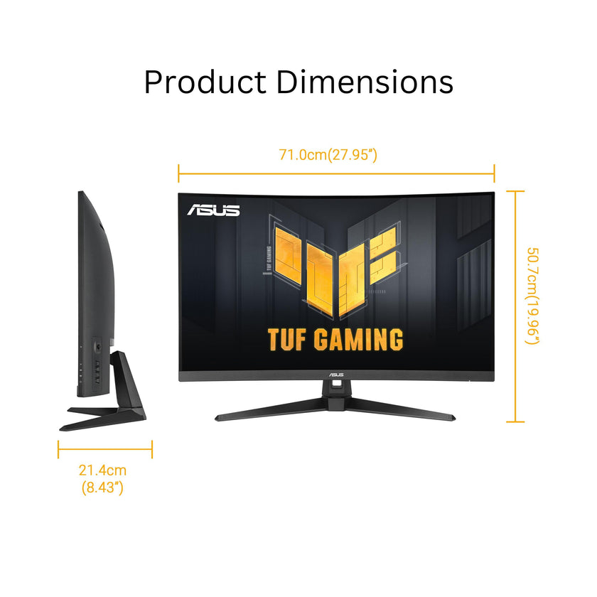 ASUS TUF Gaming 31.5” 1440P Curved HDR Gaming Monitor (VG32WQ3B) – QHD (2560 x 1440), 180Hz, 0.5ms, 1500R, Extreme Low Motion Blur, FreeSync, 90% DCI-P3, Shadow Boost, DisplayWidget, 3 yr Warranty 🍁 All In One Marketplace Canada