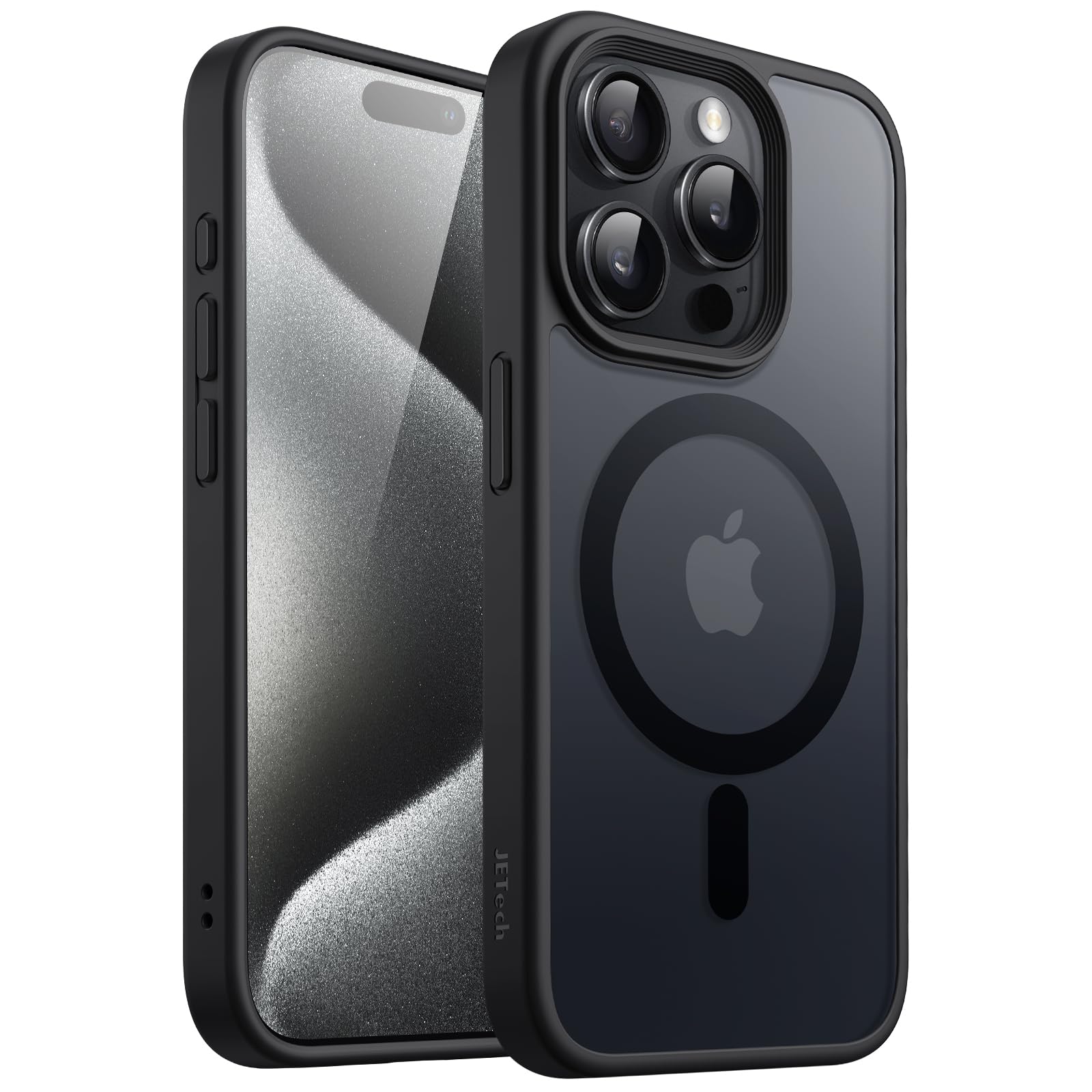JETech Magnetic Case for iPhone 15 Pro 6.1-Inch Compatible with MagSafe, Translucent Matte Back Slim Shockproof Phone Cover (Black) 🍁 All In One Marketplace Canada