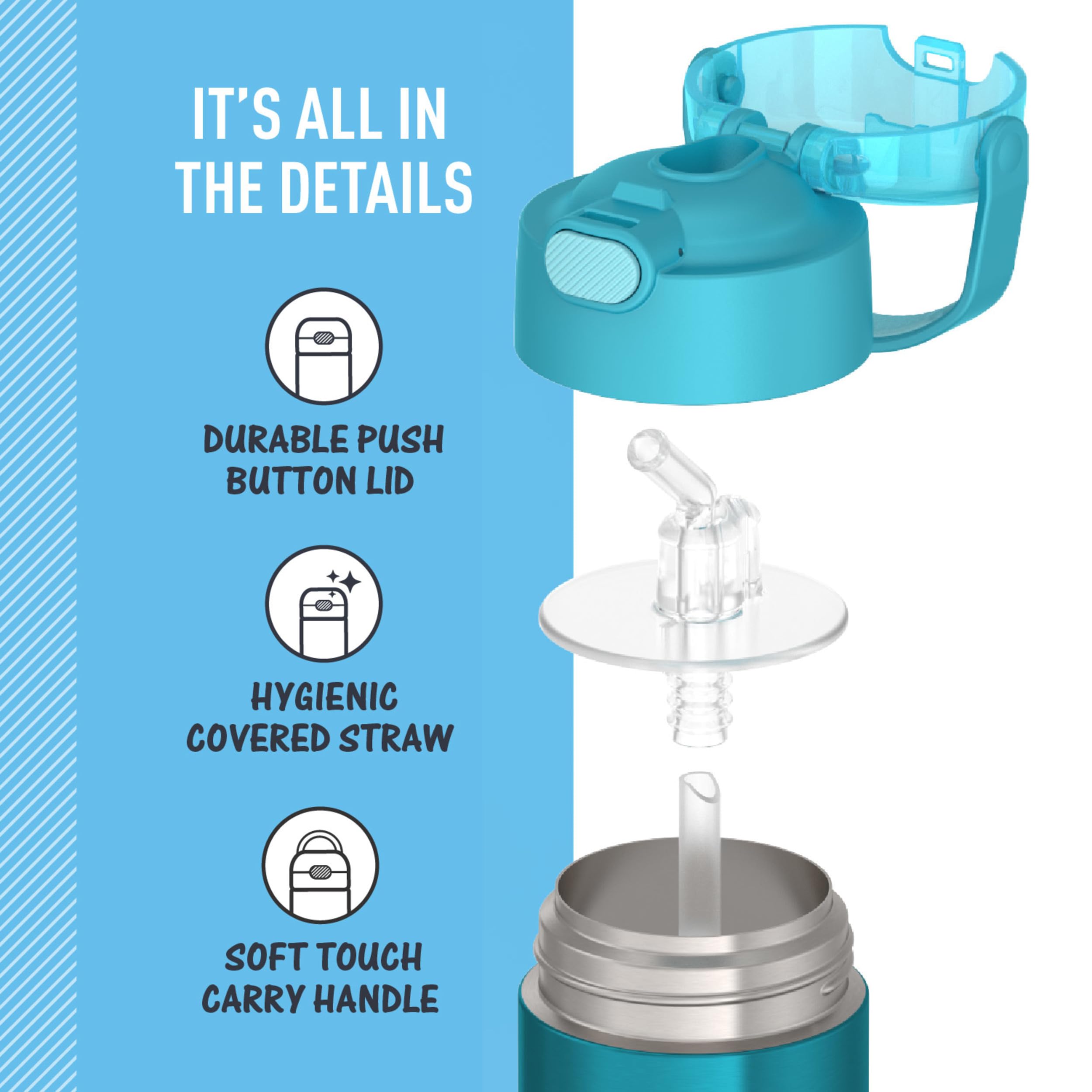 THERMOS FUNTAINER 14 Ounce Stainless Steel Vacuum Insulated Bottle, Teal 🍁 All In One Marketplace Canada