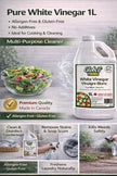 Globco Foods Pure White Vinegar 1L - Allergen-Free & Gluten-Free - No Additives - Ideal for Cooking & Cleaning - Multi-Purpose Cleaner for Kitchen, Bathroom & Laundry - Premium Quality- Made in Canada 🍁 All In One Marketplace Canada