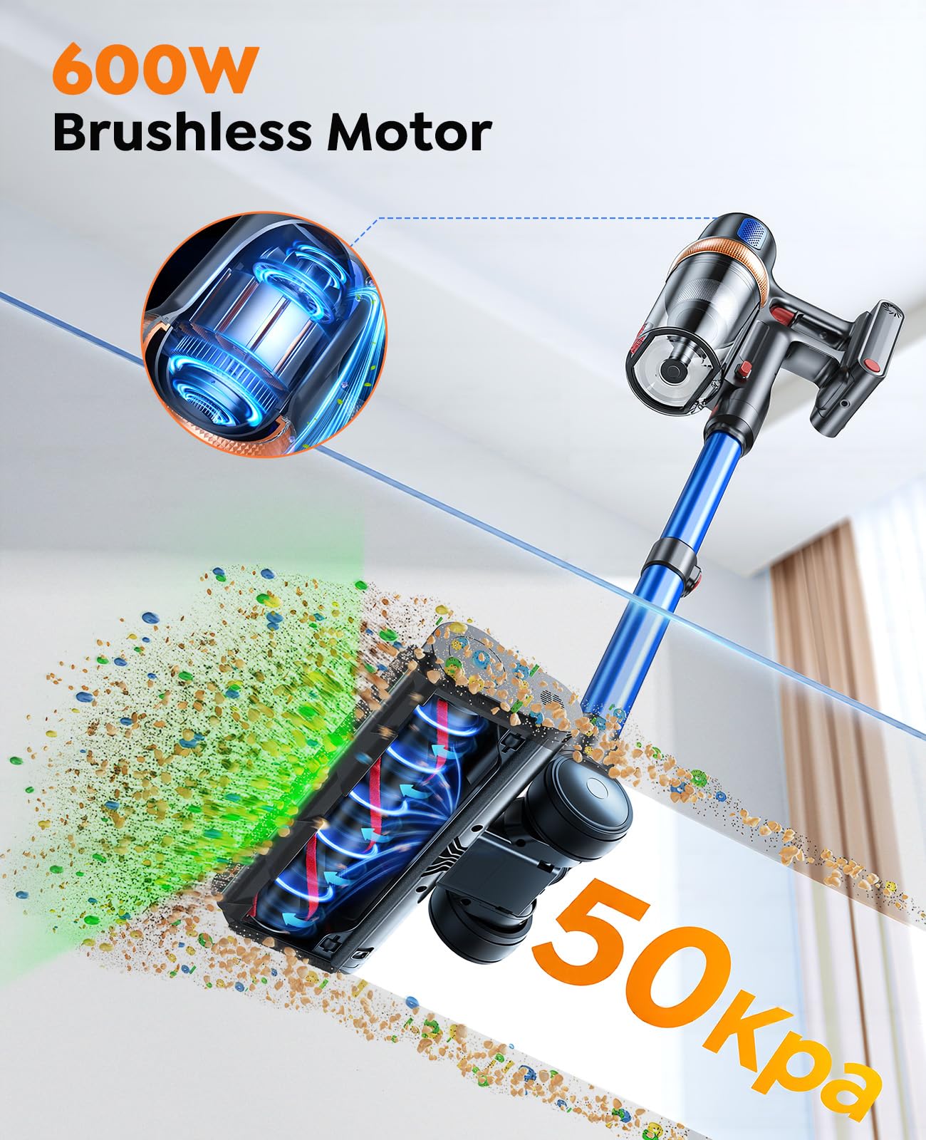INTETURE Cordless Vacuum Cleaner, 650W 55KPA 70Mins (ECO) Vacuum Cleaners with LED Display, Self-Standing Cordless Vacuum, Anti-Tangle, Rechargeable Stick Vacuum for Home/Pet Hair/Carpet 🍁 All In One Marketplace Canada