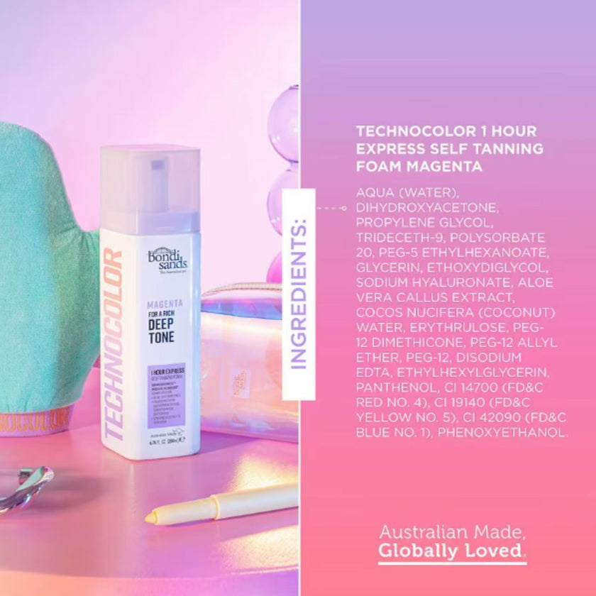BONDI SANDS TECHNOCOLOR 1 HOUR EXPRESS SELF TANNING FOAM MAGENTA 200mL (CANADA) 🍁 All In One Marketplace Canada