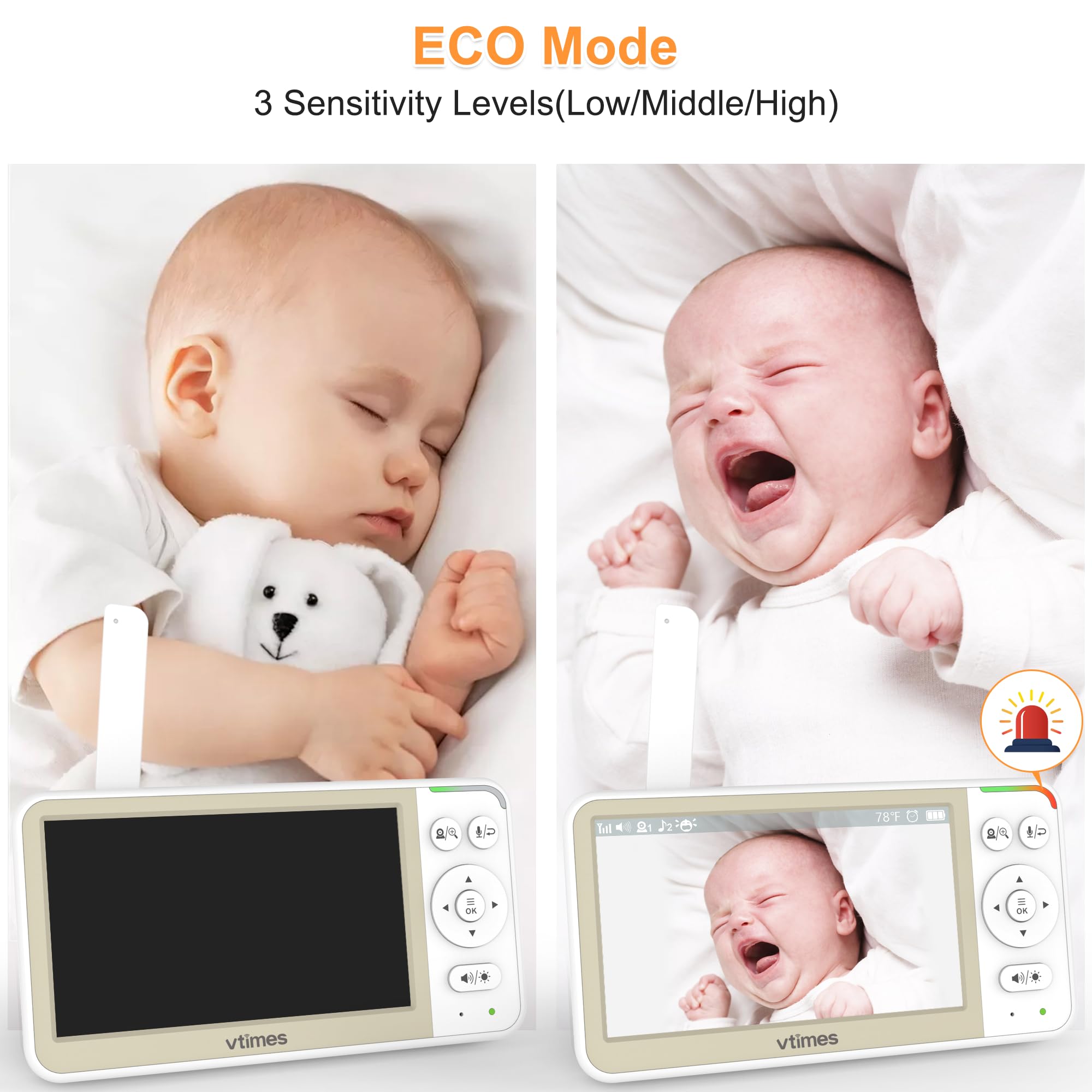 VTimes Baby Monitor No WiFi, 5