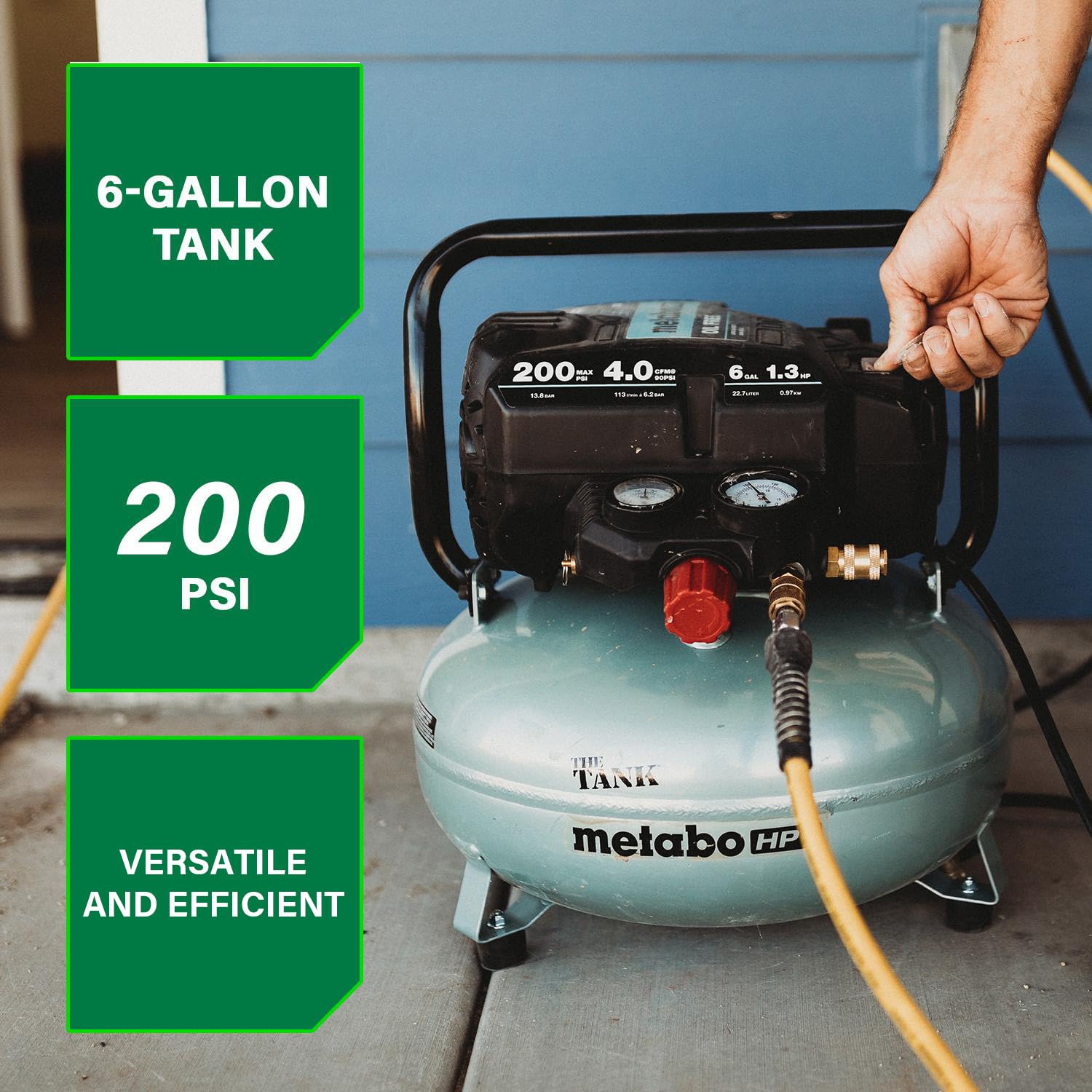 Metabo HPT Air Compressor, THE Tank, Portable Pancake Air Compressor 200 PSI, 6 Gallon Tank, Versatile for Use with Framing, Siding, Finish, Brad or Roofing Nailers, EC914S 🍁 All In One Marketplace Canada