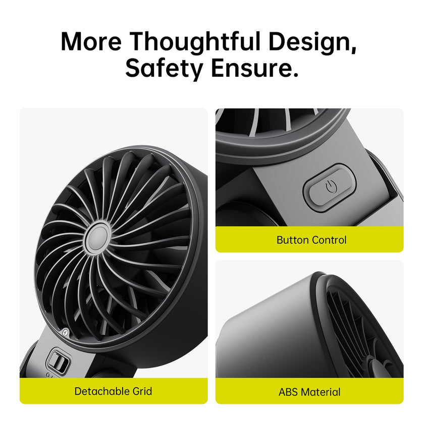 JISULIFE Handheld Fan Life7 – Ultimate Flexibility: High-Power Motor, LED Display, 5000mAh Rechargeable, 5-Speed, Foldable Design, 3-IN-1 Portable Hand/Desk/Neck Fan for Travel, Gift for Women (Black) 🍁 All In One Marketplace Canada