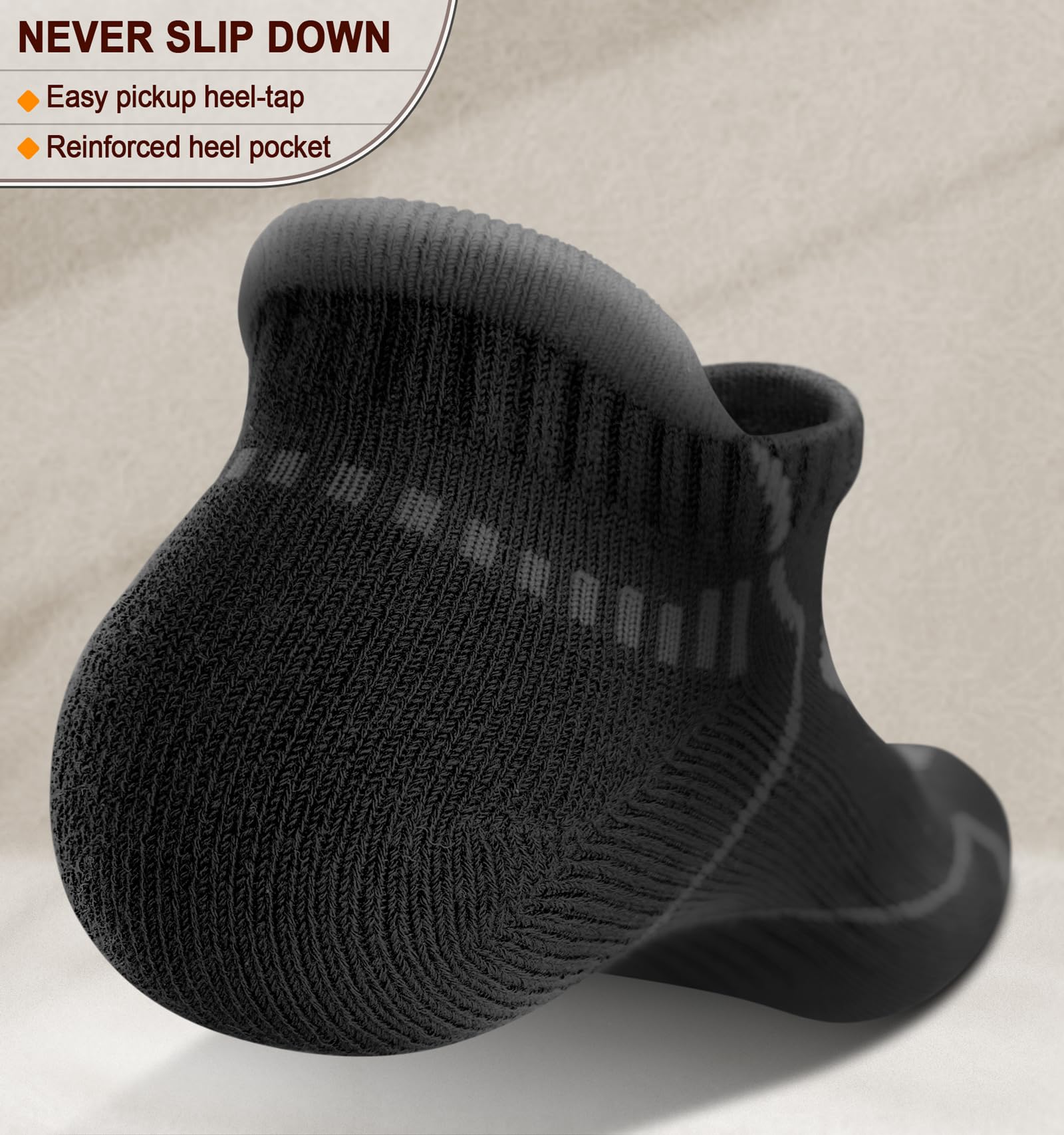 BULLIANT Men Running Socks 6Pairs-Ankle Athletic Socks Wicking Cushioned for Men Walking-Arch Compression Support(6Pairs,Shoes Size:Men 10-12) 🍁 All In One Marketplace Canada