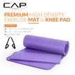 CAP Barbell High Density Exercise Yoga Mat with strap and Knee Pad 71