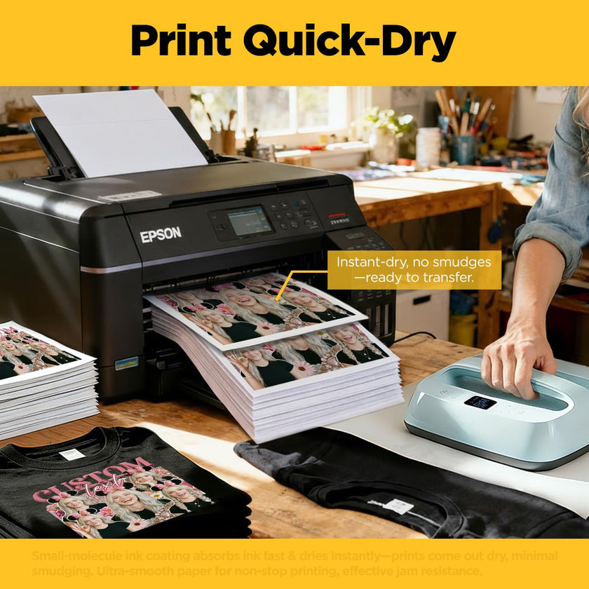 TransOurDream Iron on Heat Transfer Paper for Shirts(10 Sheets, 8.5x11) Iron-on Transfers Paper for Dark Fabric Printable Heat Transfer Vinyl for Inkjet Printer (CA-3-10) 🍁 All In One Marketplace Canada