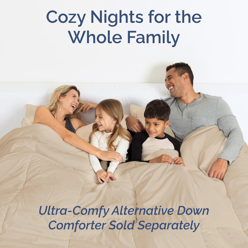 Queen Size 4 Piece Sheet Set - Comfy Breathable & Cooling Sheets - Hotel Luxury Bed Sheets for Women & Men - Deep Pockets, Easy-Fit, Extra Soft & Wrinkle Free Sheets - Cream Oeko-Tex Bed Sheet Set 🍁 All In One Marketplace Canada