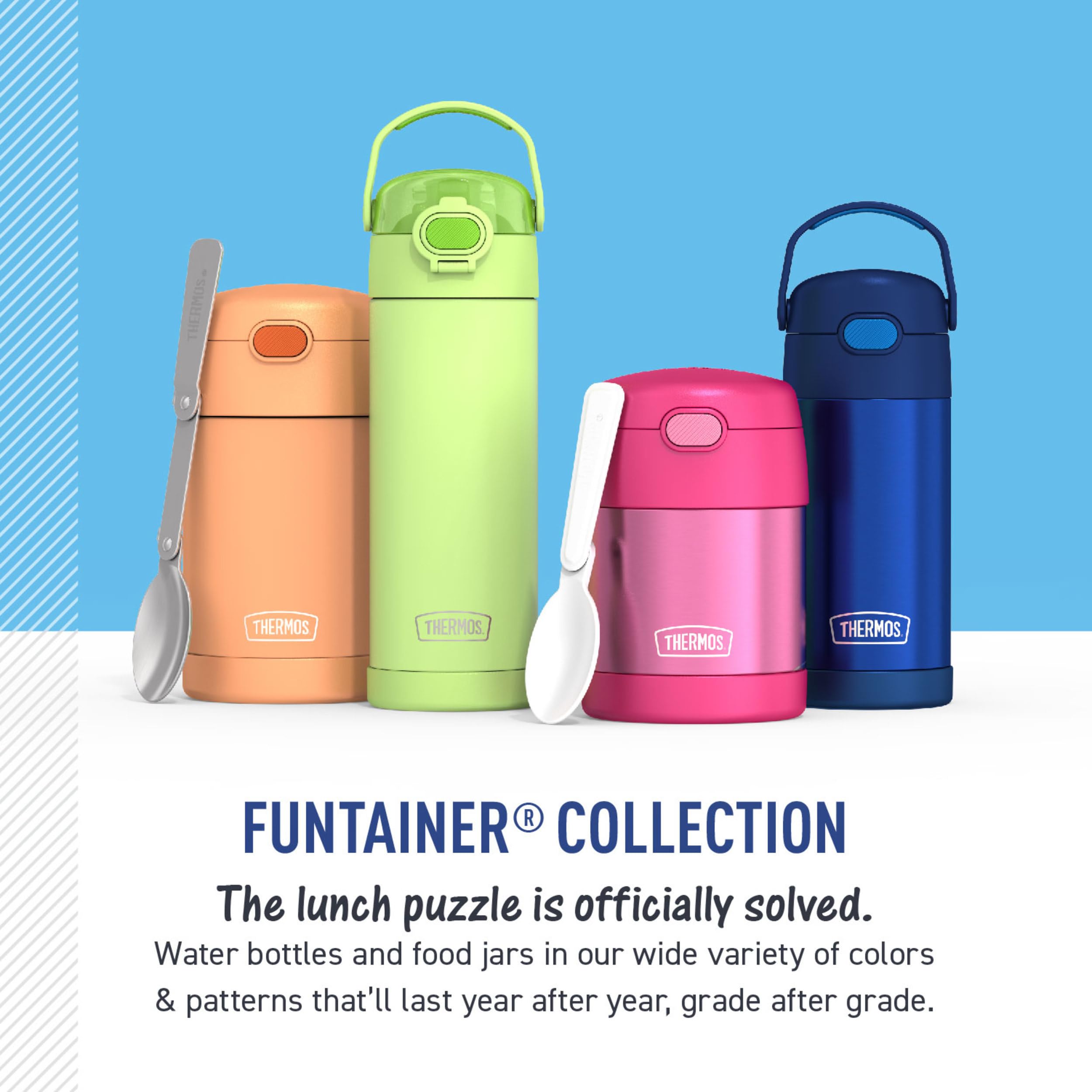 THERMOS FUNTAINER 14 Ounce Stainless Steel Vacuum Insulated Bottle, Wavy Daisies 🍁 All In One Marketplace Canada