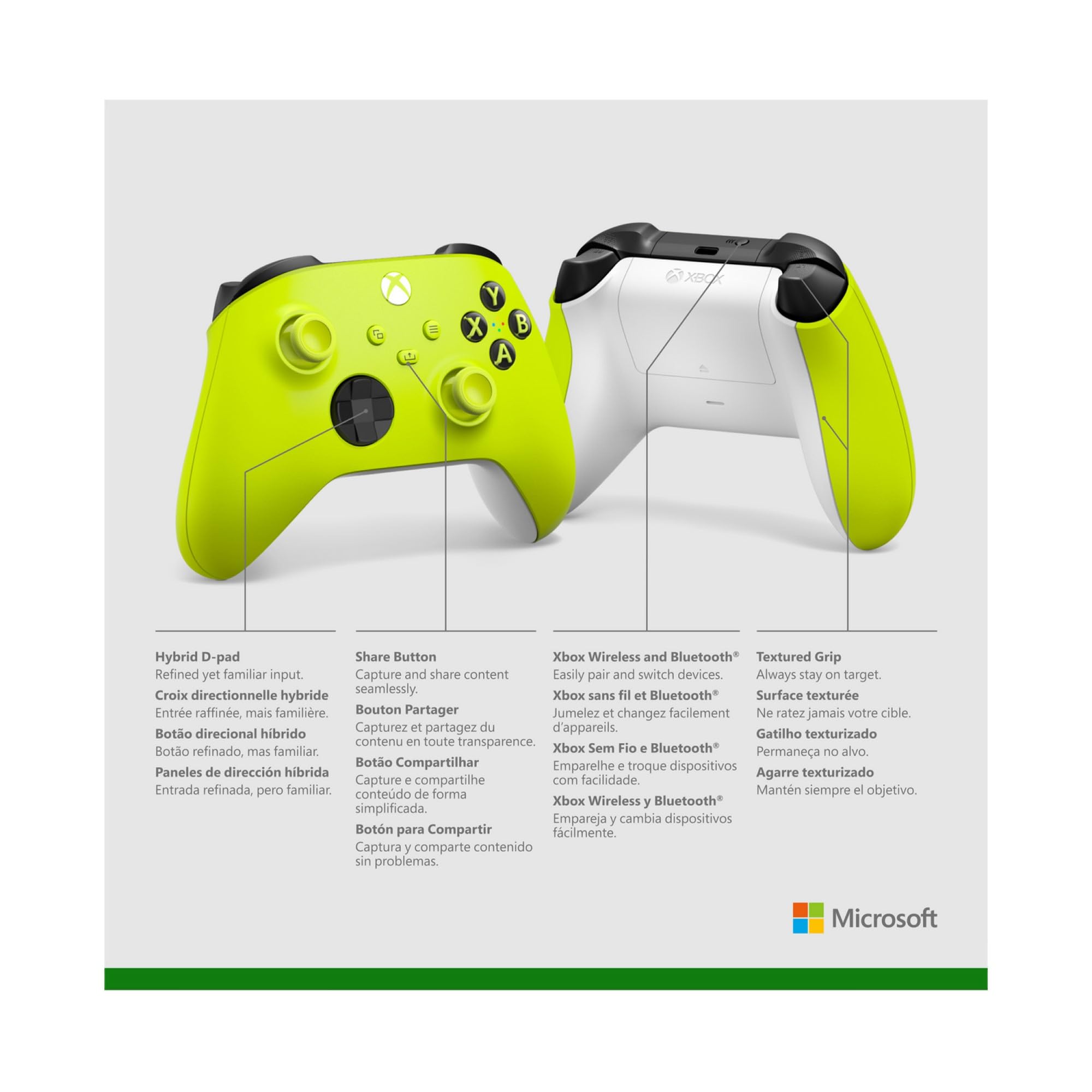 XBOX Core Wireless Gaming Controller – Electric Volt – XBOX Series X|S, XBOX One, Windows PC, Android, and iOS - Electric Volt Controller Edition 🍁 All In One Marketplace Canada