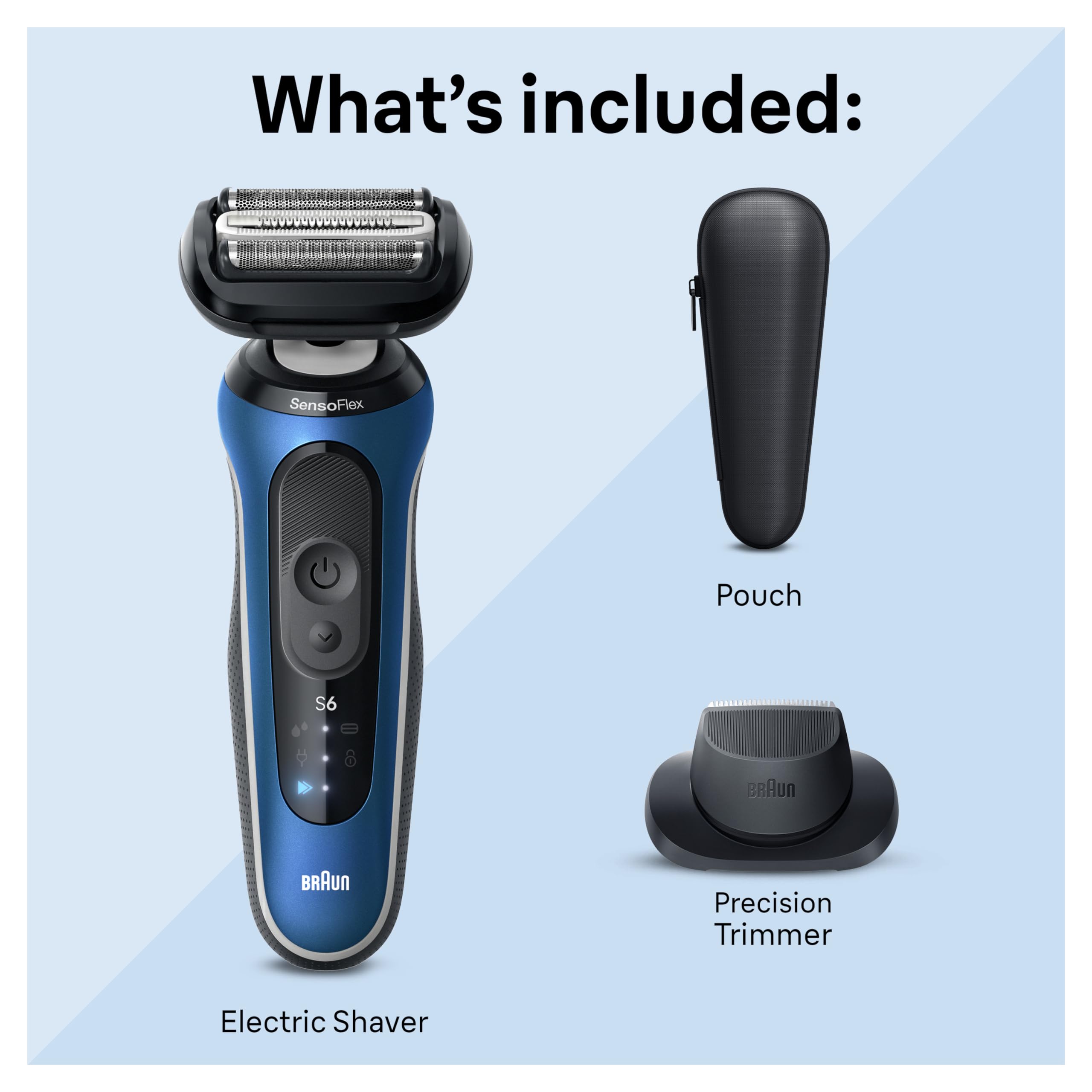 Braun Electric Razor for Men Series 6, Beard Shaver, Electric Shaver, GentleFlex, SkinGentle Foil, with Precision Trimmer, S6 6120s, 1 item 🍁 All In One Marketplace Canada
