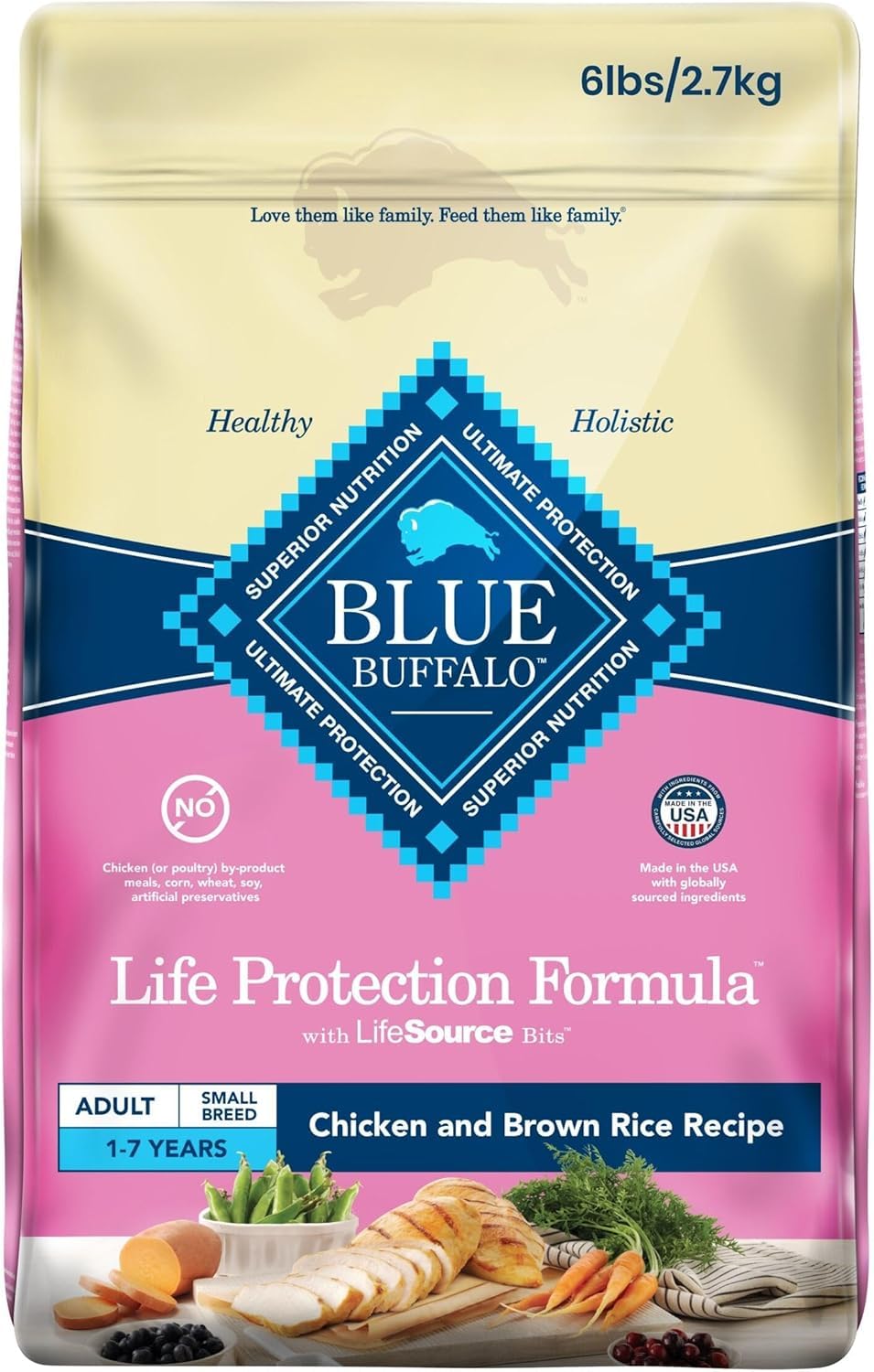 Blue Buffalo Life Protection Formula Small Breed Dog Food Natural Dry Dog Food for Adult Dog Chicken and Brown Rice 6 lb. Bag Small Bag 🍁 All In One Marketplace Canada
