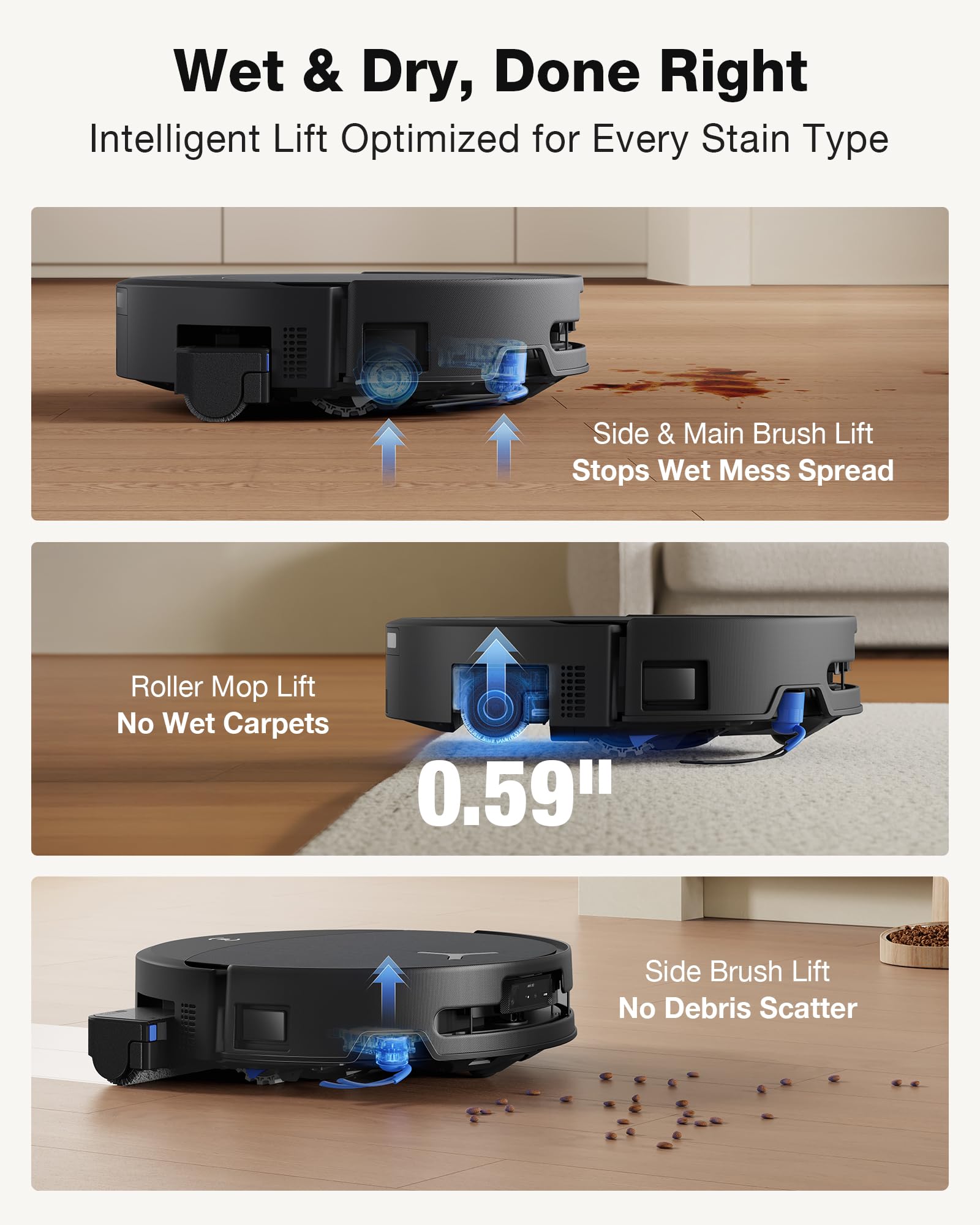 ECOVACS DEEBOT T90 PRO OMNI Robot Vacuum and Mop, 30,000Pa Suction, Instant Self-Cleaning OZMO Roller Mop, TruEdge Deep Edge Cleaning, ZeroTangle, Hot Water Wash & 145°F Air Dry, AI Obstacle Avoidance 🍁 All In One Marketplace Canada