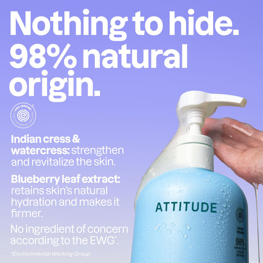 ATTITUDE Body Wash, Made in Canada, EWG Verified Shower Gel, Dermatologically Tested, Plant and Mineral-Based, Vegan Personal Care Products, Unscented, 946 mL 🍁 All In One Marketplace Canada