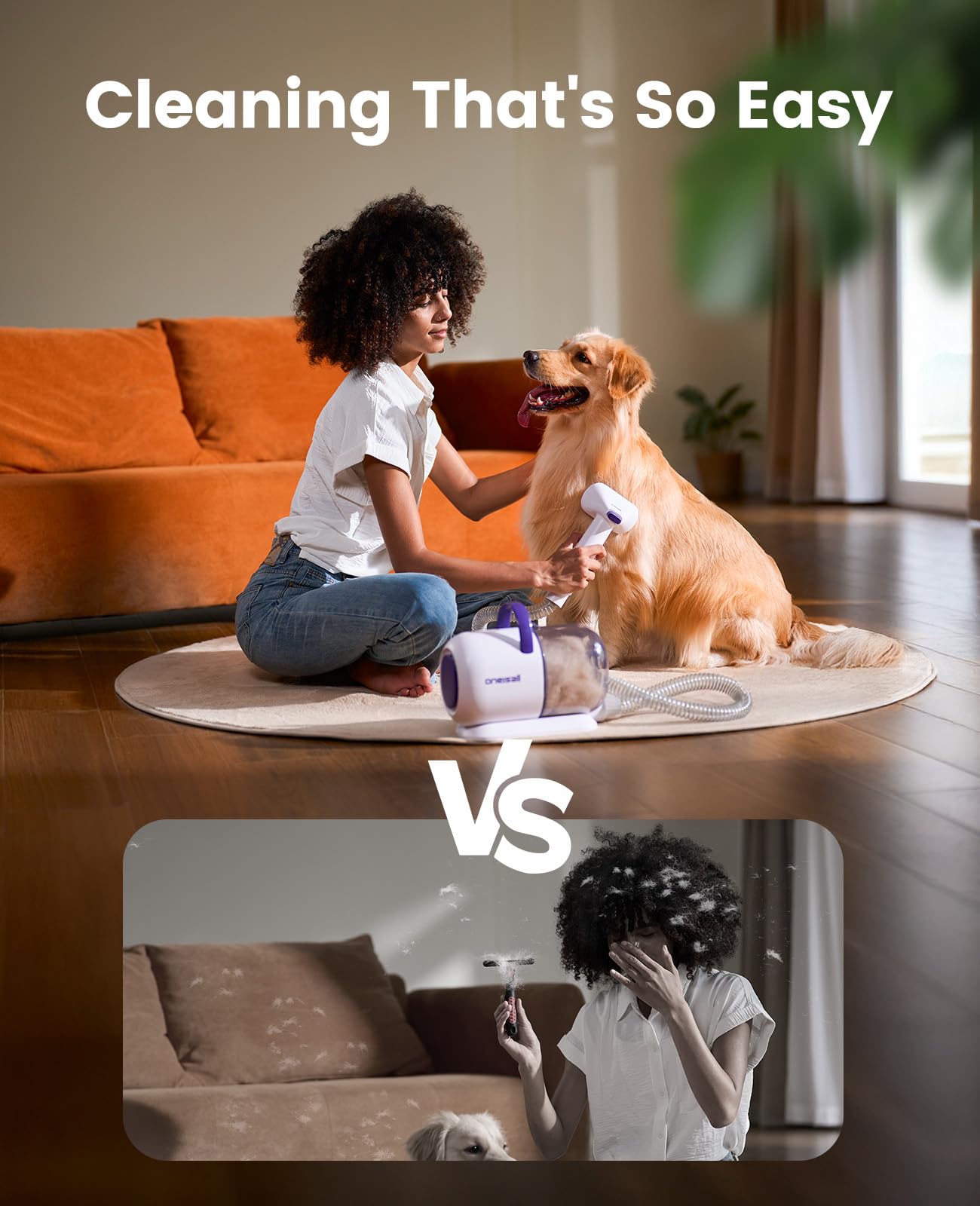 oneisall Dog Grooming Vacuum Kit: 15000Pa Shedding Brush with Grooming Tools, 3 Suction Low Noise, for Pet Thick and Undercoat, 1.5L Dust Cup, Dog Hair Vacuum, Home Cleaning, LM5 🍁 All In One Marketplace Canada