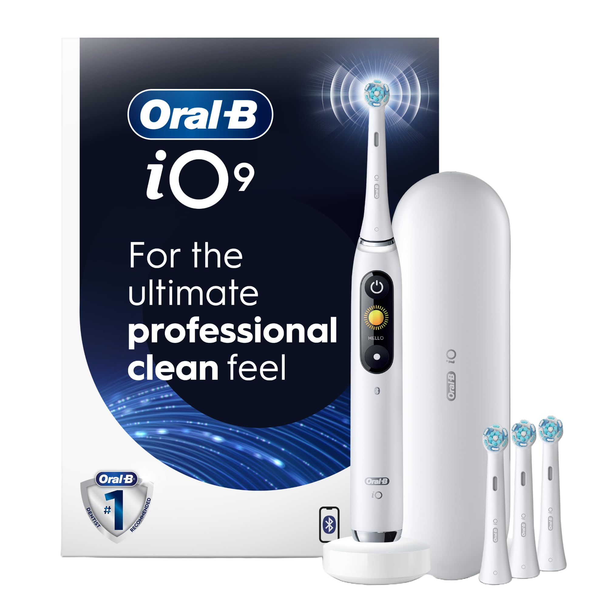 Oral-B iO Series 9 Electric Toothbrush with 4 Oral-B Replacement Brush Heads, White Alabaster 🍁 All In One Marketplace Canada