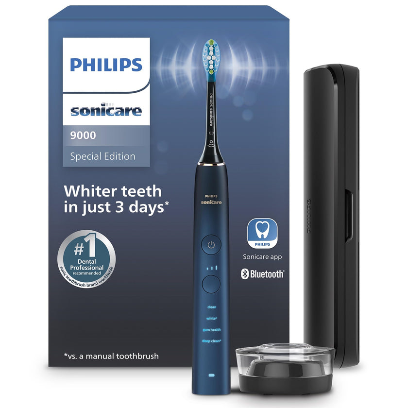 Philips Sonicare DiamondClean 9000 Electric Toothbrush - Sonic Toothbrush with App, Pressure Sensor, 12 Brushing Settings, Replacement Reminder, Charging Stand, Travel Case, Aquamarine, HX9911/92 🍁 All In One Marketplace Canada