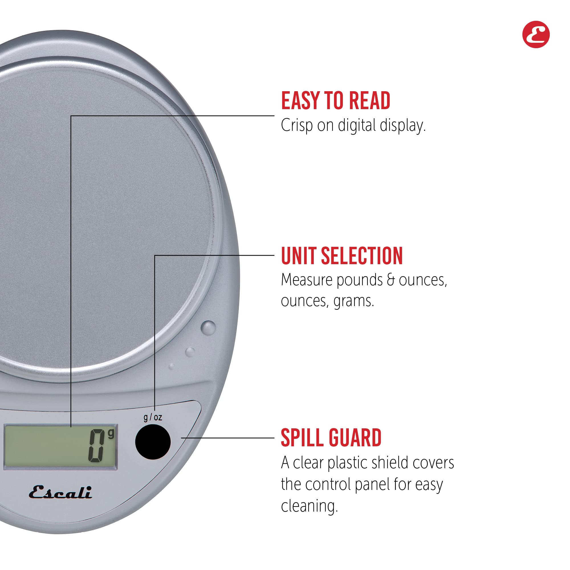 Escali Primo Digital Food Scale Multi-Functional Kitchen Scale and Baking Scale for Precise Weight Measuring and Portion Control, 8.5 x 6 x 1.5 inches, Chrome 🍁 All In One Marketplace Canada