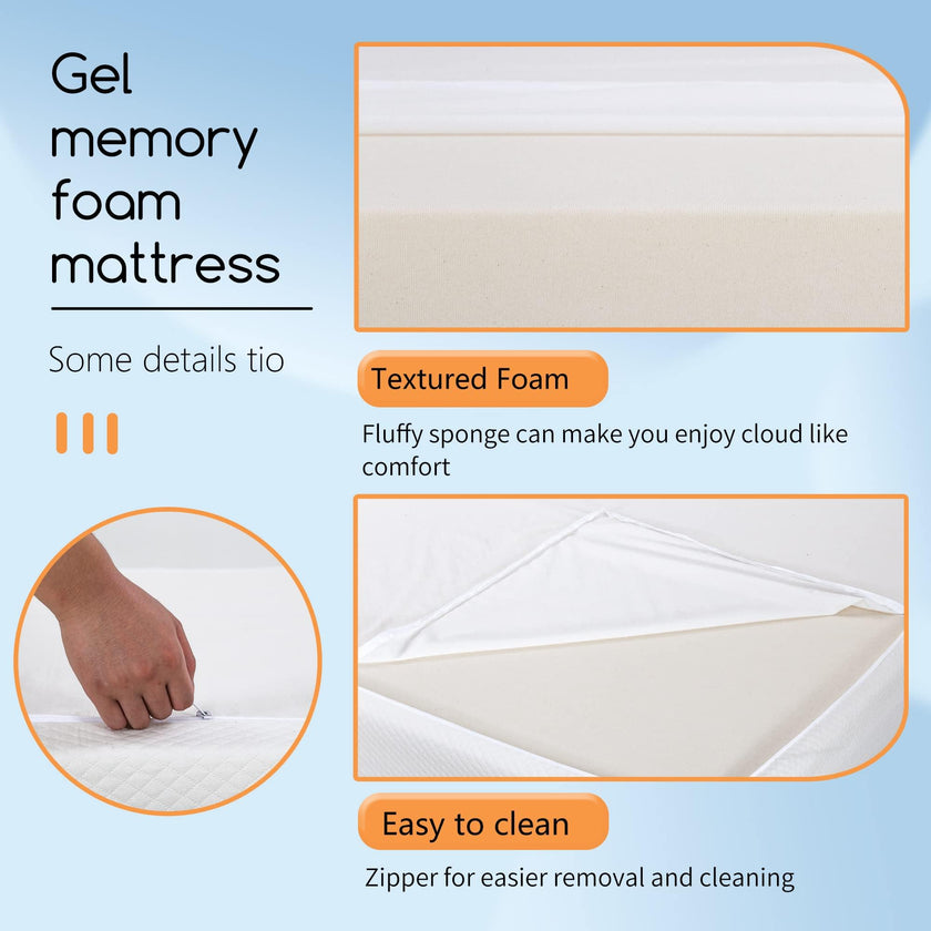 FDW Twin Mattress,6 Inch Gel Memory Foam Mattress, Medium Firm for Cool Sleep Pressure Relief, CertiPUR-US Certified/Bed-in-a-Box/Pressure Relieving 🍁 All In One Marketplace Canada