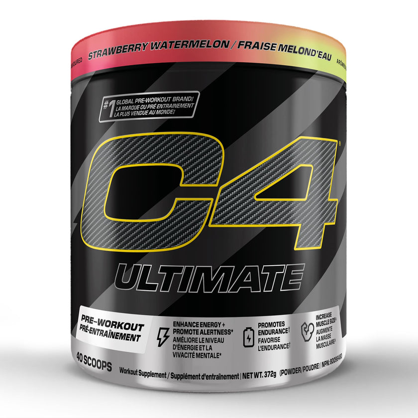 Cellucor C4 Ultimate Pre Workout Powder - Sugar Free Preworkout Energy with 300mg Caffeine and Creatine for Men & Women - Strawberry Watermelon, 20 Servings 🍁 All In One Marketplace Canada