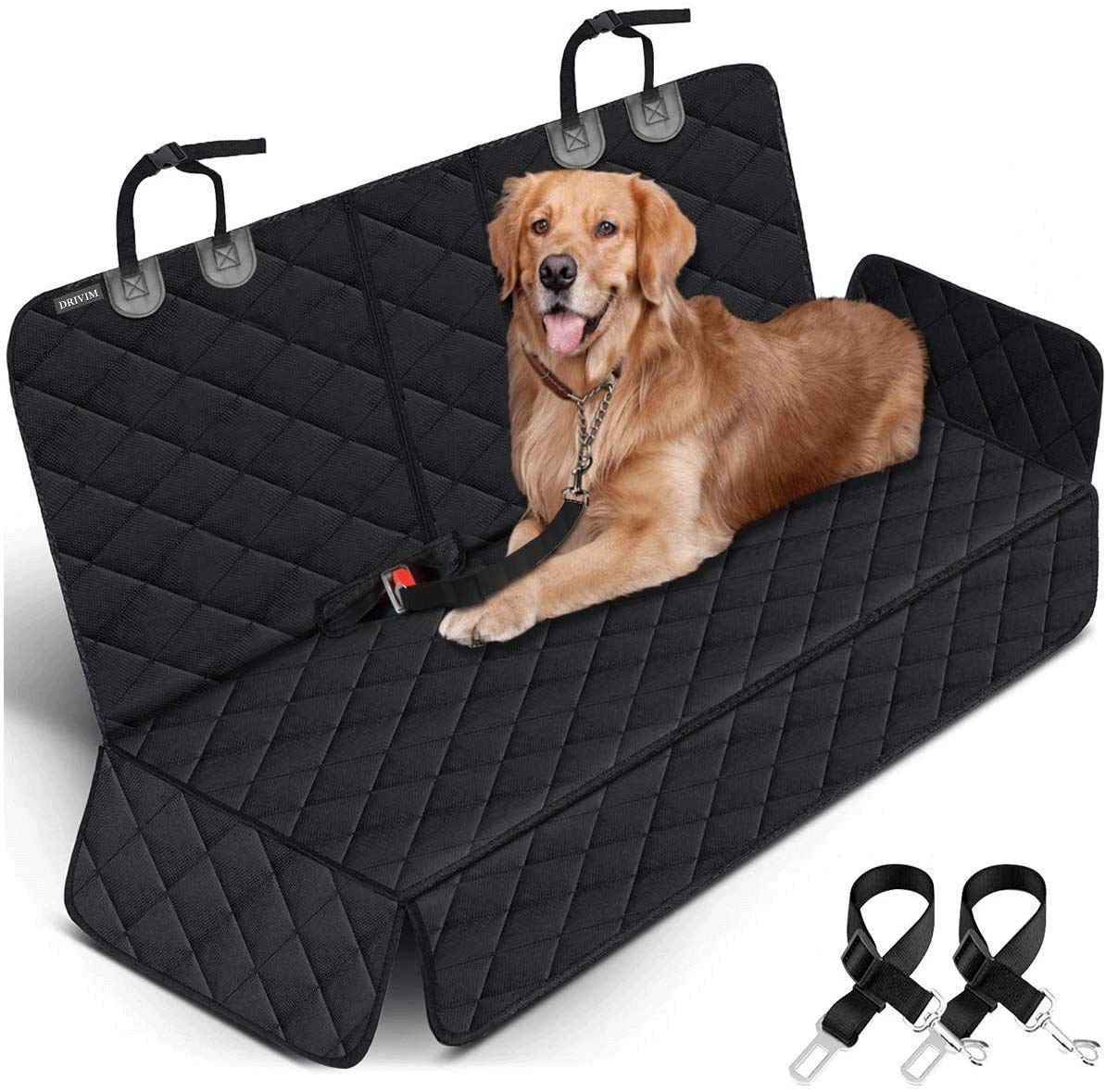Portin Dog Car Seat Covers Pet Seat Cover, Waterproof Nonslip Bench Rear Seat Cover Compatible for Middle Seat Belt Fits Most Cars Trucks and SUVs MPVs (Black-Standard Size, 53in Wide) 🍁 All In One Marketplace Canada